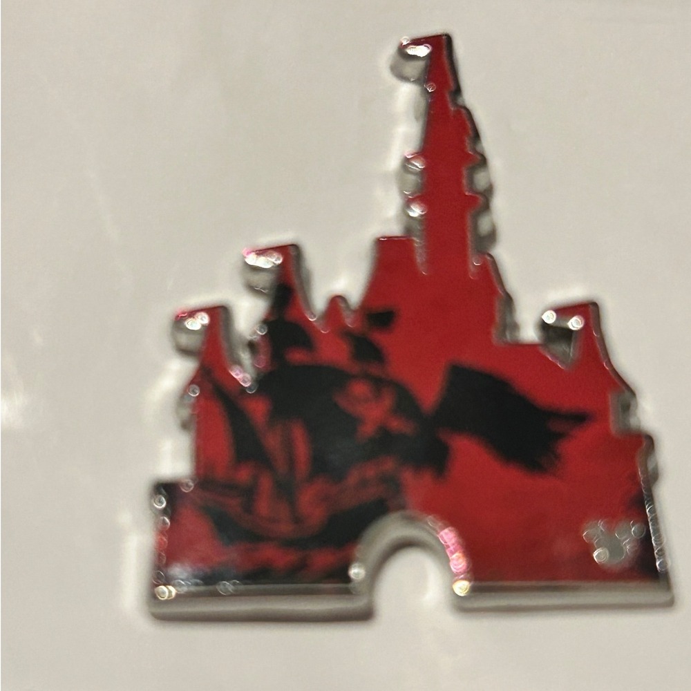Disney Parks Hidden Mickey Pirates of the Caribbean Castle Red Black Enamel Pin